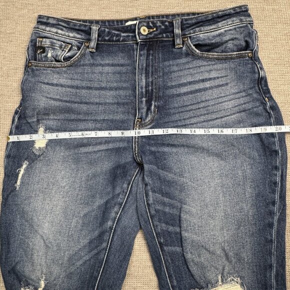 KanCan Womens Blue Distressed Denim Jeans High Rise Straight Leg Size 9/28 - Picture 9 of 13